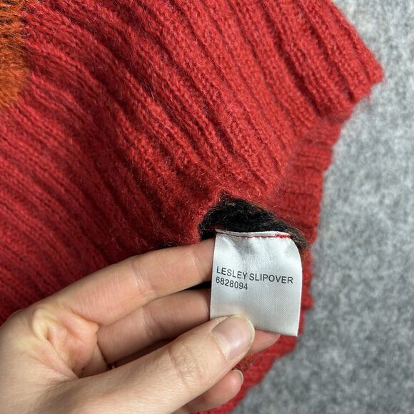 Vintage Zoul Sweater Vest Womens Large Multicolored Cheveron Hippie Mohair - Picture 7 of 8